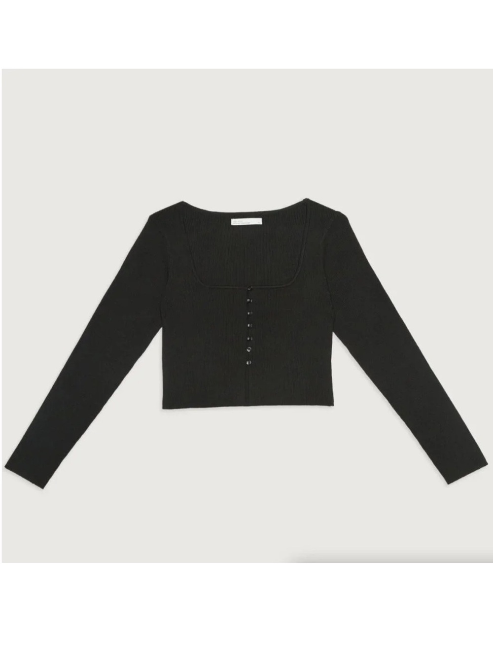 OAK + FORT Square Neck Button Sweater